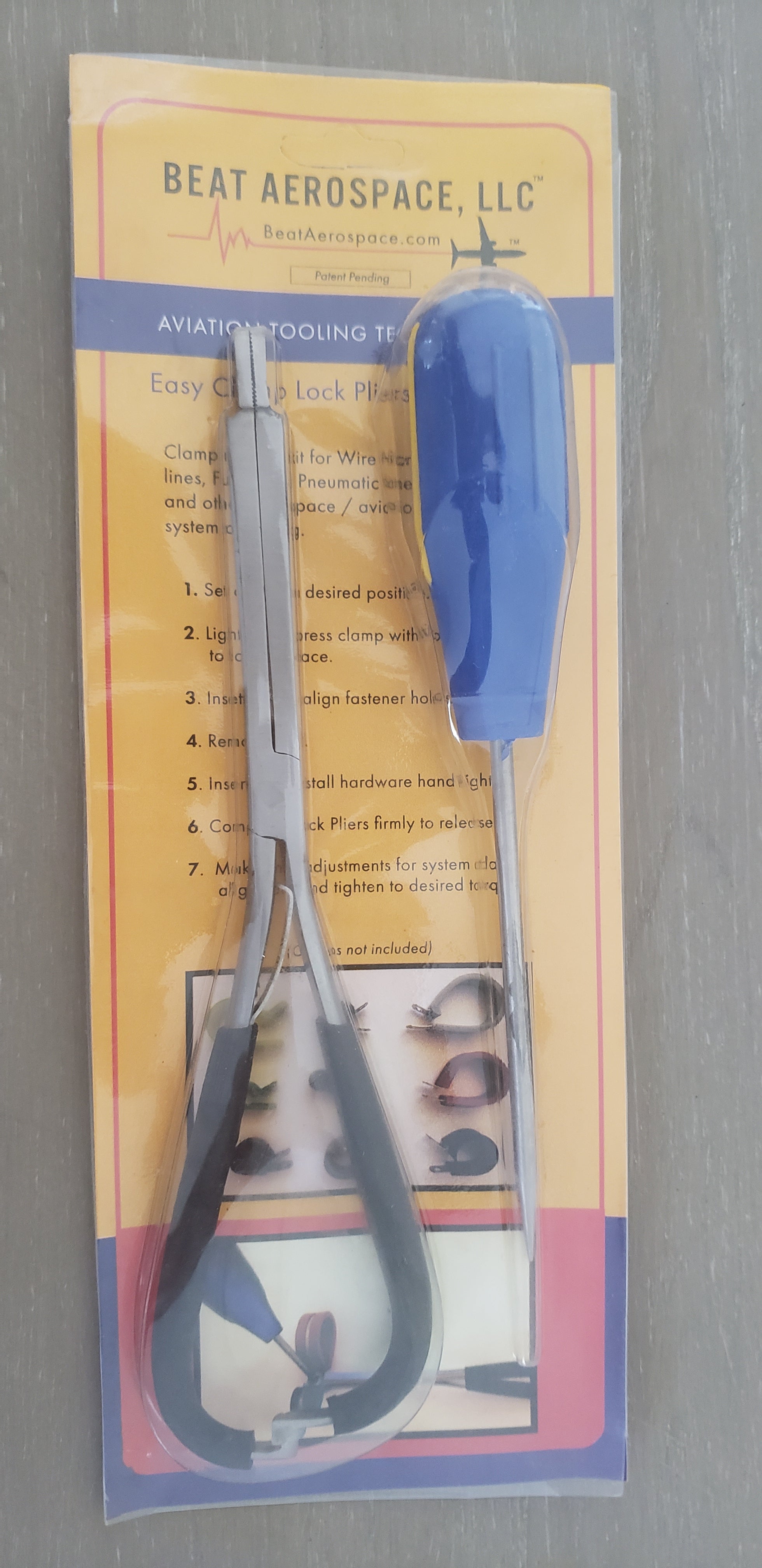 Aircraft Lock Pliers for Adel /PClamp installation with Free Awl